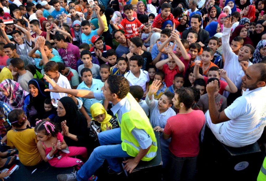 Eid celebrations in Mustafa Mahmoud mosque