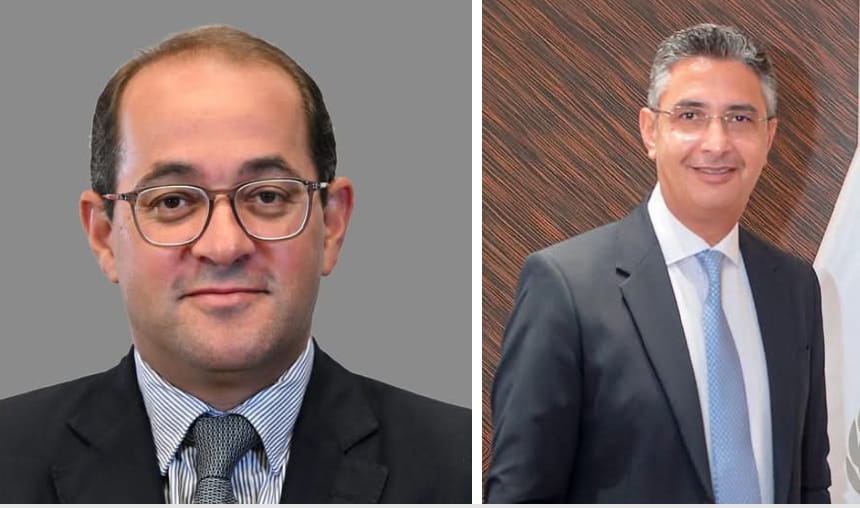 Ahmed Kouchouk, Minister of Finance, and Sherif Farouk, Minister of Supply and Internal Trade