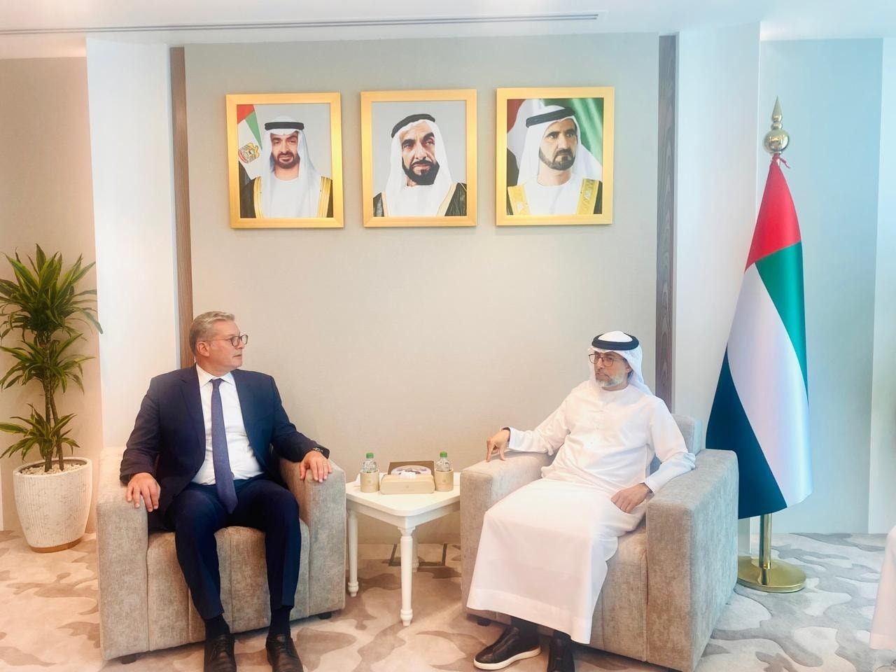 Karem Badawi, Egypt's Minister of Petroleum and Mineral Resources with Suhail Mohamed Al Mazrouei, UAE Minister of Energy and Infrastructure, in Abu Dhabi
