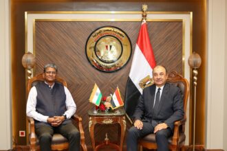 Mohamed El-Shimy, Minister of Public Enterprises Sector with Suresh Reddy, India’s ambassador to Egypt