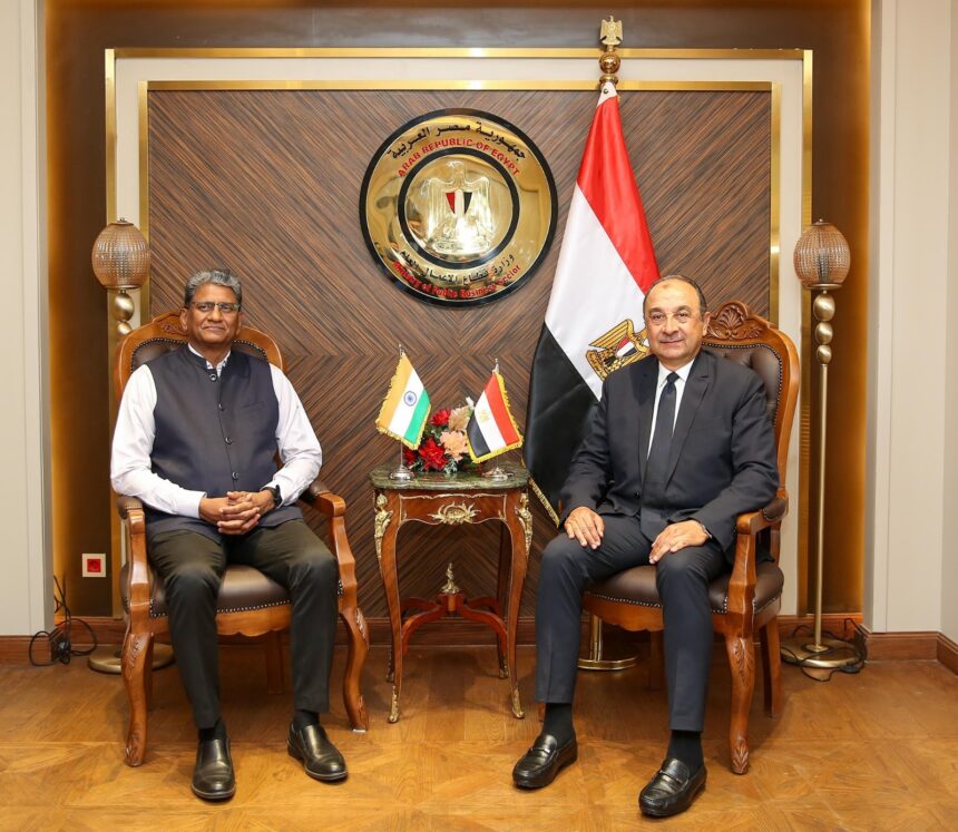 Mohamed El-Shimy, Minister of Public Enterprises Sector with Suresh Reddy, India’s ambassador to Egypt