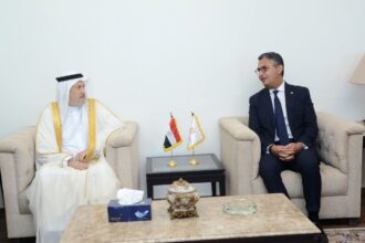 Sherif Farouk, Egypt’s Minister of Supply and Internal Trade with Adeeb Yousuf Al Aama, CEO of the International Islamic Trade Finance Corporation (ITFC), at the Ministry’s office in Alamein