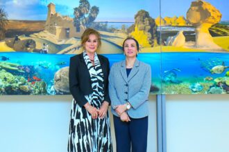 Egypt’s Minister of Environment, Yasmine Fouad with Mexican Ambassador to Cairo, Leonora Rueda Gutierrez