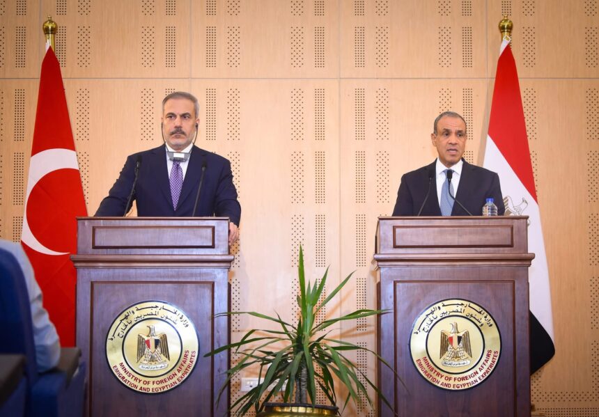 Egyptian Foreign Minister Badr Abdelatty and his Turkish counterpart Hakan Fidan