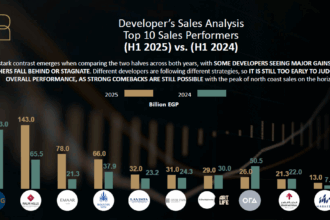 Top 10 Egyptian developers record EGP 651bn in H1 2025 sales, marking 47% growth
