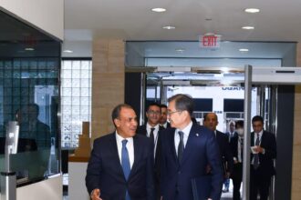 Egyptian Foreign Minister Badr Abdelatty meets with South Korean Foreign Minister Cho Hyun on Friday on the sidelines of the 80th session of the UN General Assembly in New York