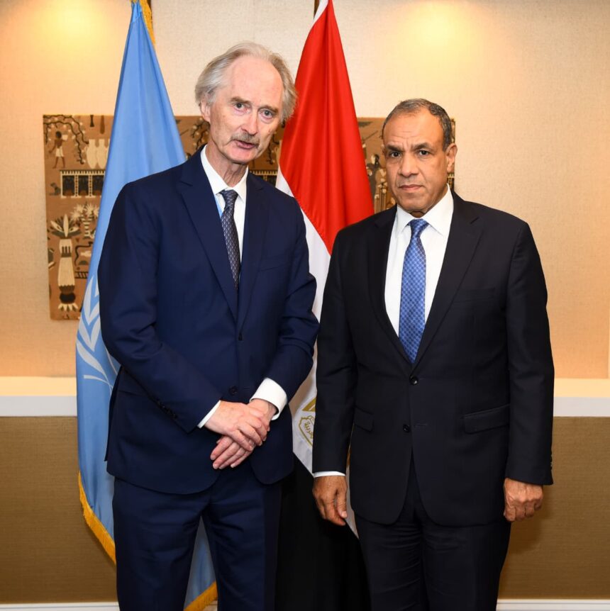 Egypt's FM meets UN envoy for Syria, condemns Israeli violations