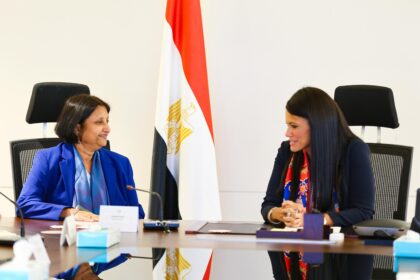 Minister of Planning, Economic Development and International Cooperation Rania Al-Mashat with Anshula Kant, Managing Director and Chief Financial Officer of the World Bank Group, at the Ministry’s headquarters in the New Administrative Capital