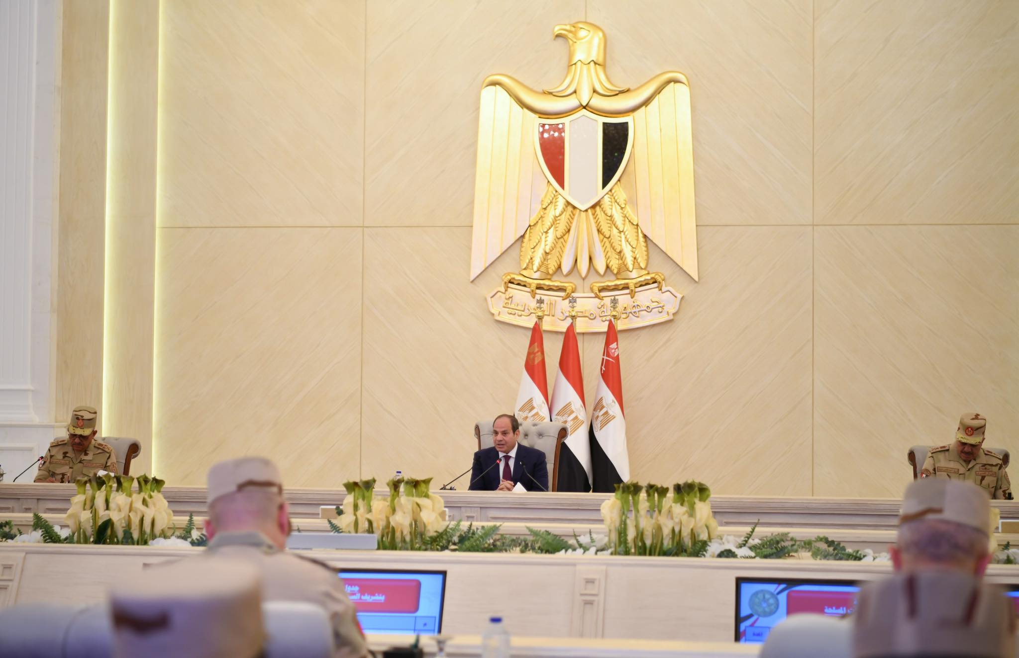 Egypt's Al-Sisi commemorates October War, discusses national security with top brass
