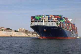 Suez Canal sees largest container ship in two years as traffic returns