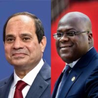 Egyptian President Abdel Fattah Al-Sisi (L) and President of the Democratic Republic of the Congo,Felix Tshisekedi (R)