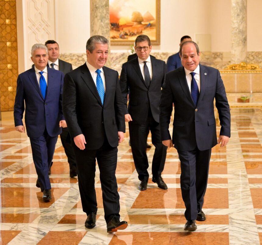 Al-Sisi meets Kurdistan Region PM Barzani, reaffirms support for Iraq’s unity