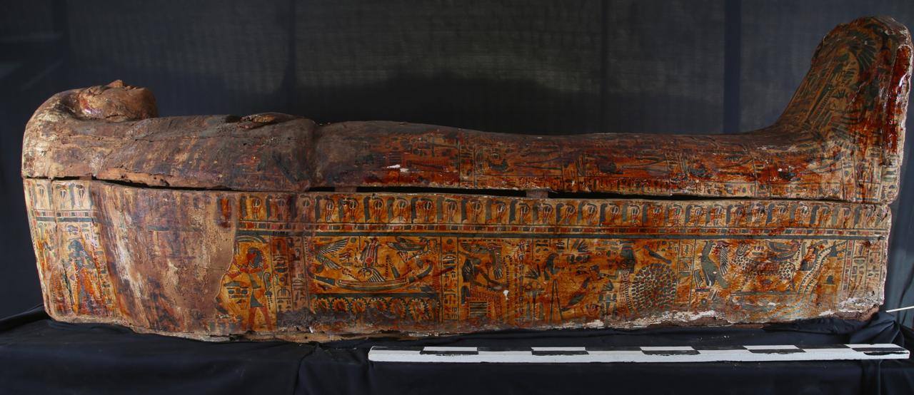 Egypt uncovers cache of coloured coffins of Amun chanters in Luxor