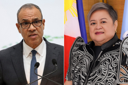 Egypt’s Foreign Minister Badr Abdelatty (L) and Philippines Secretary of Foreign Affairs Maria Theresa Lazaro (R)