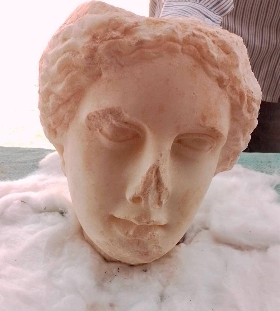 Egyptian archaeologists unearth rare Aphrodite head, Roman basilica remains at Ihnasya