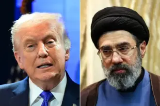 US President Donald Trump(L) and Iran's Supreme Leader Mojtaba Khamenei (R)