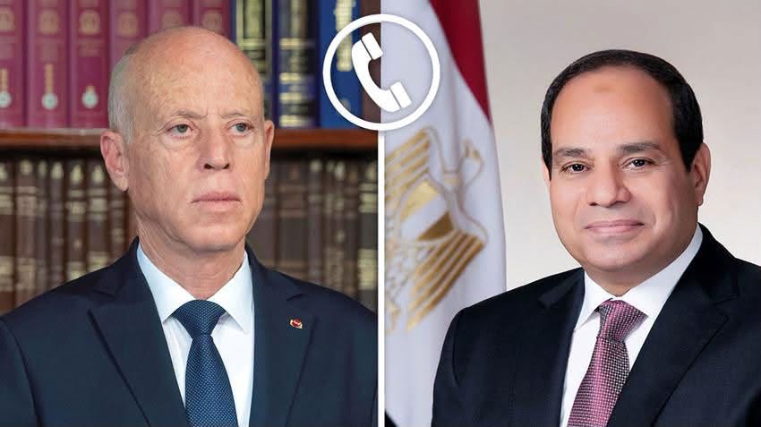 Tunisian President Kais Saied (L) and Egyptian President Abdel Fattah Al-Sisi (R)