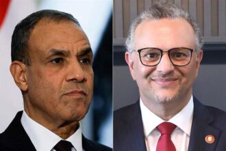 Minister of Foreign Affairs Badr Abdelatty (L) and Massad Boulos, Senior Advisor to the US President for Arab and African Affairs (R)