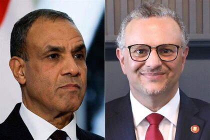 Minister of Foreign Affairs Badr Abdelatty (L) and Massad Boulos, Senior Advisor to the US President for Arab and African Affairs (R)