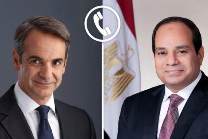 Egyptian President Abdel Fattah Al-Sisi (R) and Greek Prime Minister Kyriakos Mitsotakis (L)