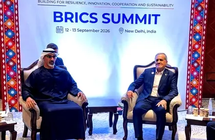 Iranian President Pezeshkian meets Abu Dhabi Crown Prince on BRICS sidelines as Tehran urges sanctions resistance