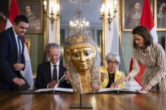 2,000-year-old Egyptian funerary mask seized in Switzerland returns home