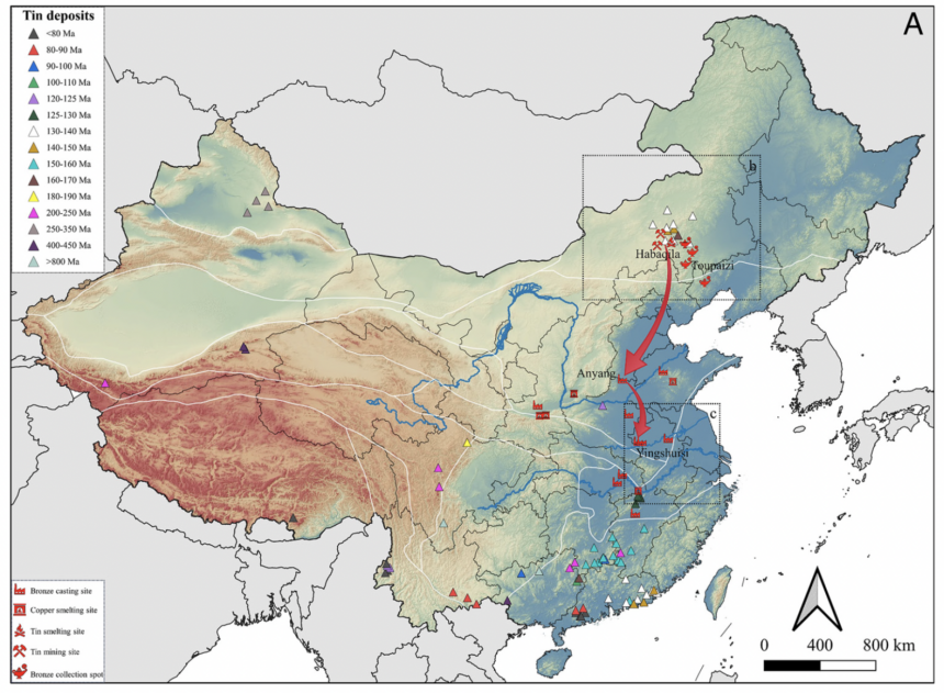 Ancient tin trail reveals 1,500-kilometre supply network in Bronze Age China