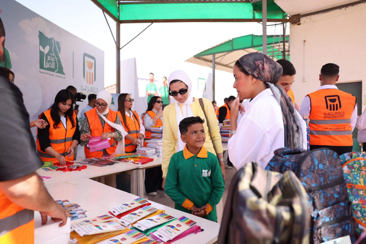 National Bank of Egypt provides school bags to 20,000 students in border regions
